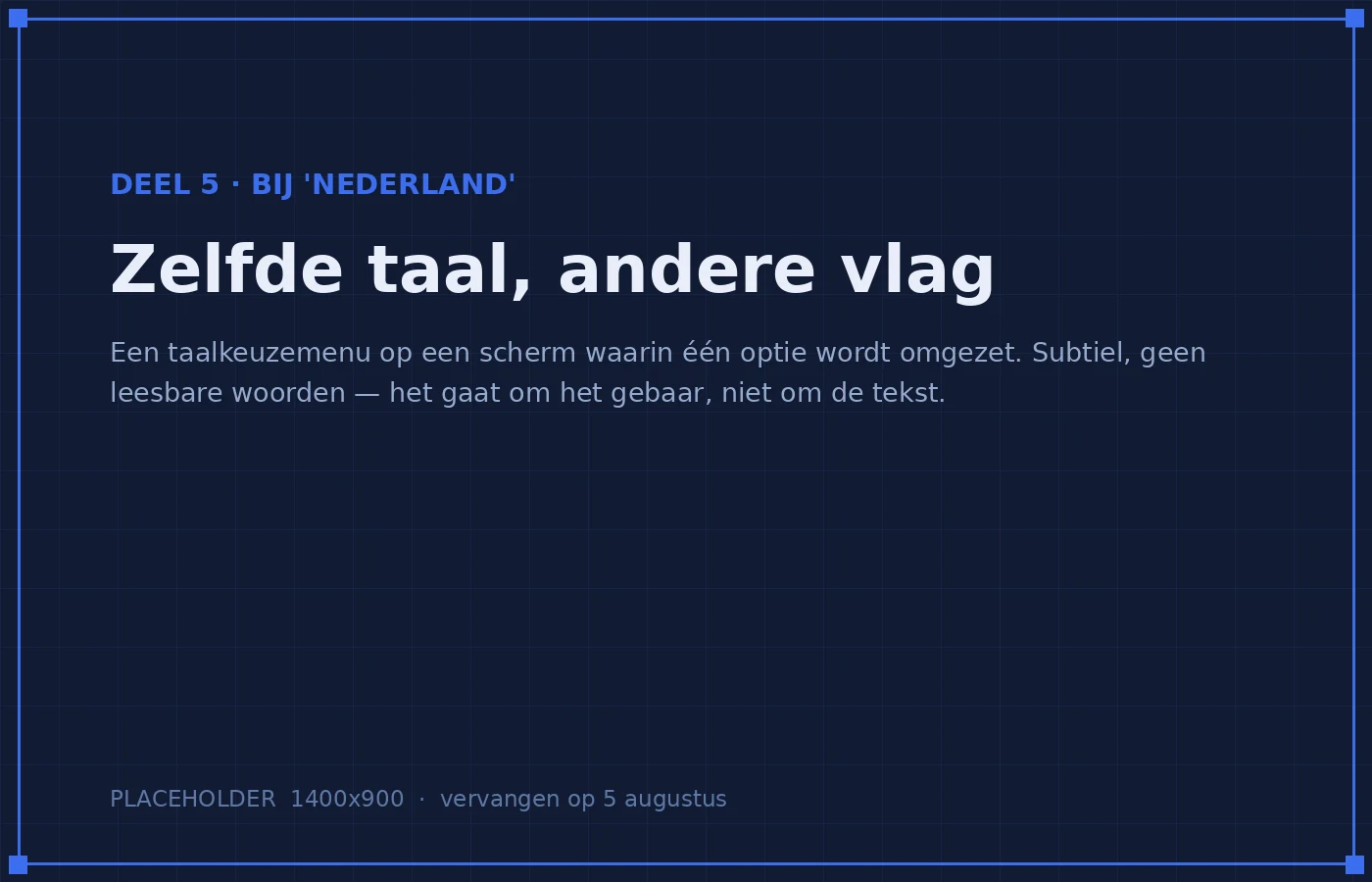 De taaloptie op de Nederlandstalige site werd omgezet naar Vlaams. Zelfde taal, andere vla